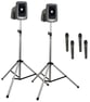 Megavox Deluxe AIR Package 4 - Two-Speaker PA System MEGA2-XU4, MEGA2-AIR, Four SS-550, and 4 wireless handheld mic